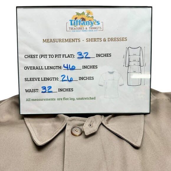 Jean-Paul Germain Elements Trench Coat Mens 56R Beige Lined Water Repellent - Picture 11 of 11